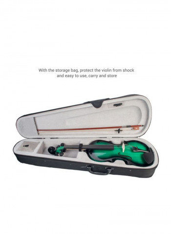 Wooden Acoustic Violin With Bow And Storage Case