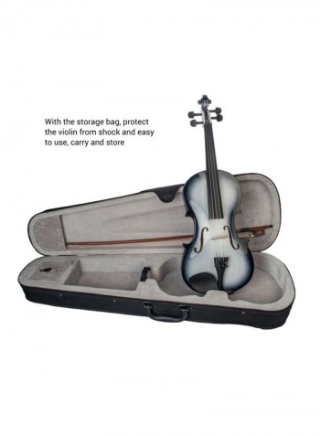 Wooden Acoustic Violin With Bow And Storage Case