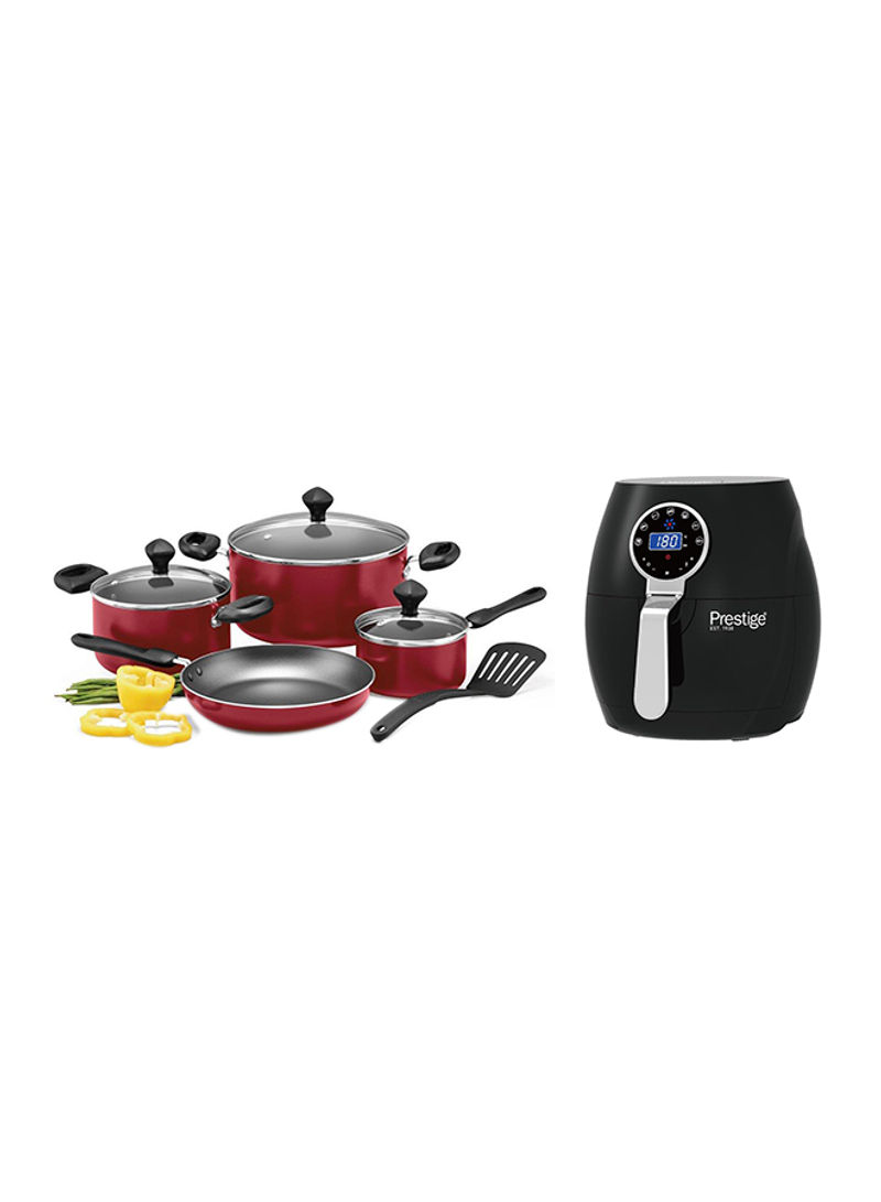 Digital Air Fryer With Cooking Set PR81669 Black/Red
