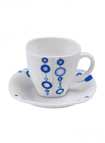 17-Piece Opal Hard Square Dinner Set White/Blue Serving Plate 3x14, Dinner Plates 12x11.5, Soup Plates 12x9, Dessert Plates 12x8.5, Serving Bowls 3x9, Salad Bowls 12x6.5, Soup Spoons 12x5.5inch