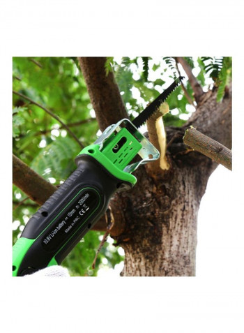 Cordless Rechargeable Garden Saw Black/Green/Silver 44x11x16centimeter