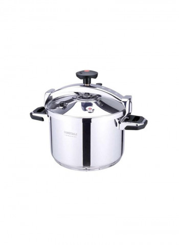 Stainless Steel Pressure Cooker Silver/Black 38L