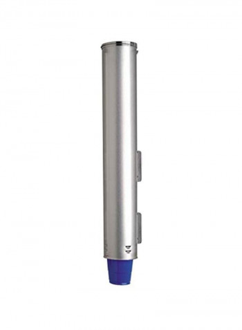 Gravity-Feed Cup Dispenser Silver/Blue 4.125inch