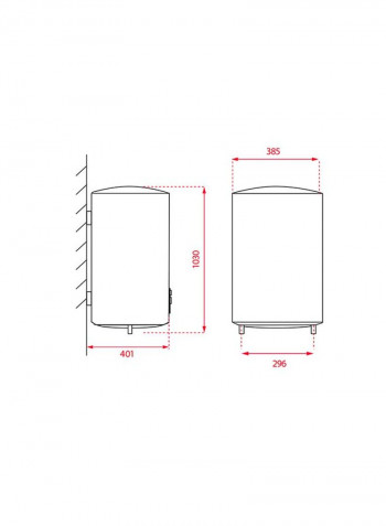 Water heater With Double Installation System white 1030x385x385millimeter