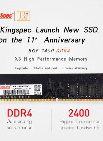 DDR4 Desktop PC RAM 8GB Black/Gold