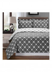 3-Piece Printed Duvet Cover Set White/Grey Queen reviews 3-Piece Printed Duvet Cover Set White/Grey Queen
