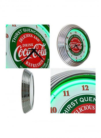 Evergreen Neon Wall Clock Brown/Green/White 15inch