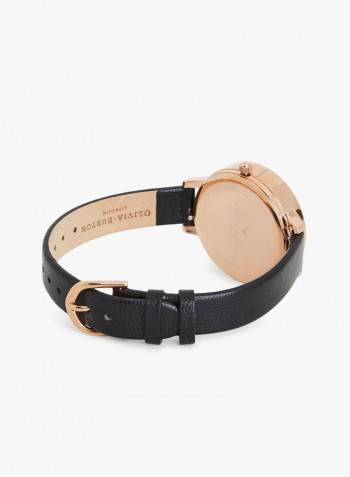 Women's Black Meant To Bee Leather Watch