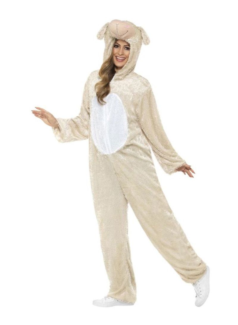 Lamb Hooded Jumpsuit Costume L