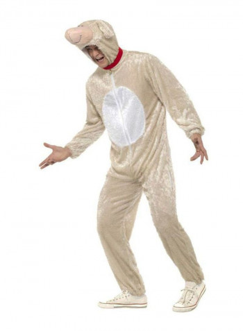 Lamb Hooded Jumpsuit Costume L