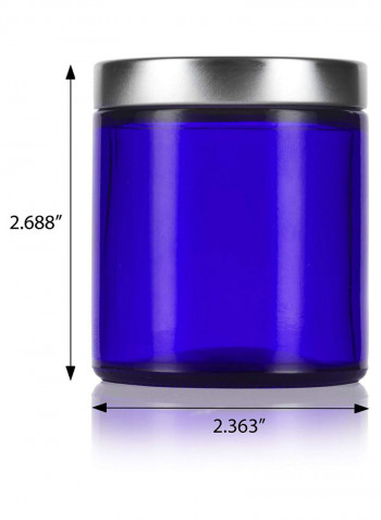 طقم مرطبانات مستقيمة الجوانب مع ملعقة مسطحة وملصقات من 6 قطع Cobalt Blue/Silver