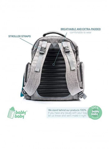 Diaper Bag With Bucket Wipe Cover And Changing Mat Set