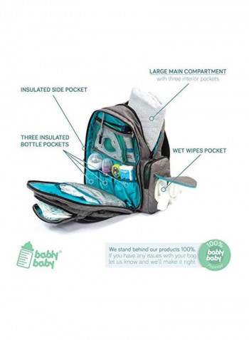 Diaper Bag With Bucket Wipe Cover And Changing Mat Set