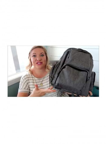 Diaper Bag With Bucket Wipe Cover And Changing Mat Set