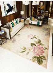 1-Piece Soft Simple Rose Printeded Floor Mat Multicolour 140x200cm