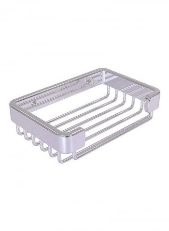 Rectangular Soap Shower Basket Silver 4inch