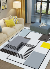 1 Piece Bedroom Rug Color Block Geometric Pattern Comfortable Carpet multicolour 120*160(W*L)cmcm