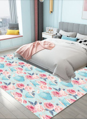 1 Piece Bedroom Rug Floral Pattern Eco-friendly Nordic Style Carpet multicolour 120*160(W*L)cmcm