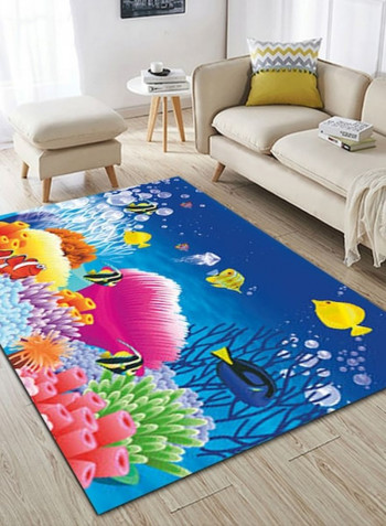1 Piece Rug Anti-Skidding Fish Print Soft Living Room Bedroom Floor Mat multicolour 120*160(W*L)cmcm