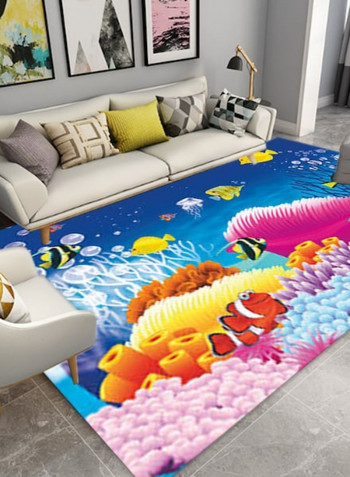 1 Piece Rug Anti-Skidding Fish Print Soft Living Room Bedroom Floor Mat multicolour 120*160(W*L)cmcm