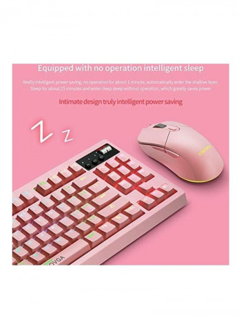 لوحة المفاتيح ميكانيكية لاسلكية للألعاب بإضاءة RGB مع ماوس