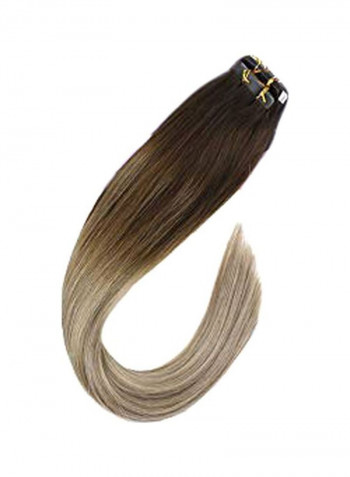 20-Piece Straight Hair Extension Set 4 Dark Brown/14/22 Blonde 20inch