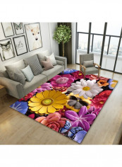 1-Piece Anti-Skidding Flower Floor Mat Multicolour 120 x 160cm