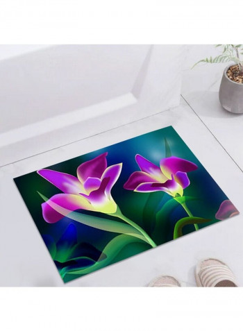 Anti-Skidding Flower Print Soft Living Room Floor Mat Multicolour 120x160cm