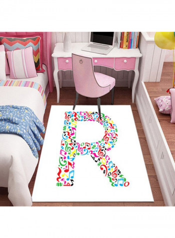 Simple Design Letter Pattern Sound Insulation Carpet Multicolour 120 x 160cm