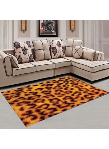 Animal Print Non-Slip Carpet Yellow/Black 140x200cm