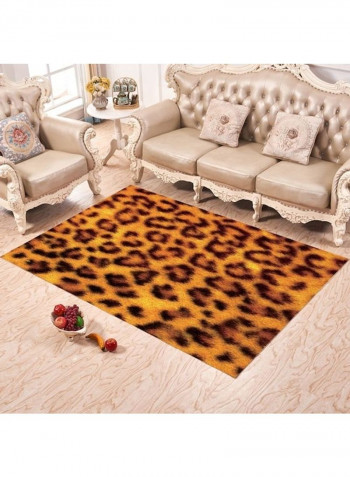 Animal Print Non-Slip Carpet Yellow/Black 140x200cm
