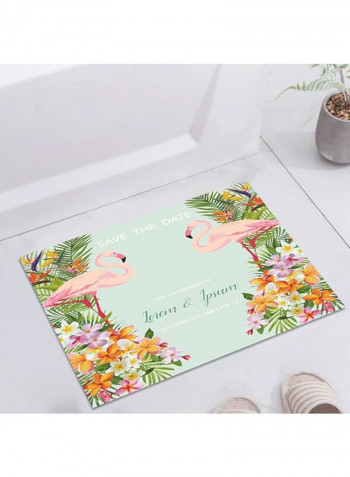 1-Piece Nordic Style Flower Flamingo Print Simple Mat Multicolour 120 x 160cm