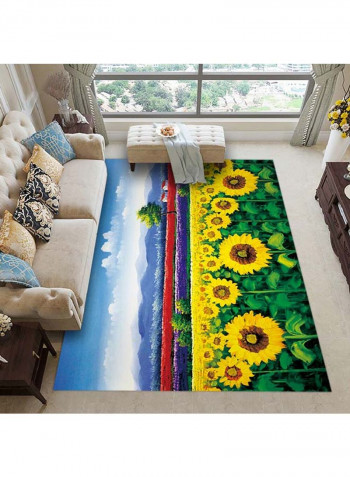 Floral Pattern Moisture Proof Anti-Slip Carpet Multicolour 120x160cm