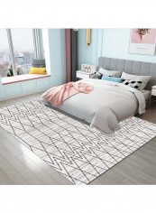 1-Piece Bedroom Rug Softness Geometric Pattern Nordic Style Carpet Multicolour 120 x 160cm