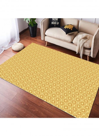 1-Piece Simple Anti-Slip Foldable Carpet Yellow 120 x 160cm