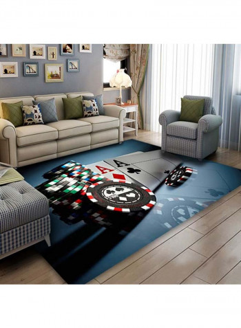 Games Printed Anti-Slip Rug Blue/Black/White 120x160cm