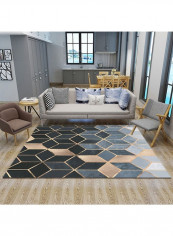 Geometric Pattern Patchwork Elegant Carpet Multicolour 120 x 160cm