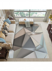 Anti-skidding Geometry Pattern Rug Multicolour 140 x 200cm