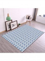 Floral Pattern Floor Rug Blue/White 120x160cm