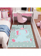 Cute Cartoon Animal Pattern Living Room Rug Blue/Pink 120x160cm