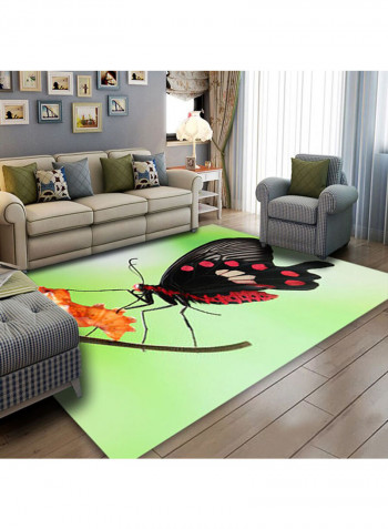 Nordic Style Butterfly Printed Bedroom Rug Multicolour 120x160cm