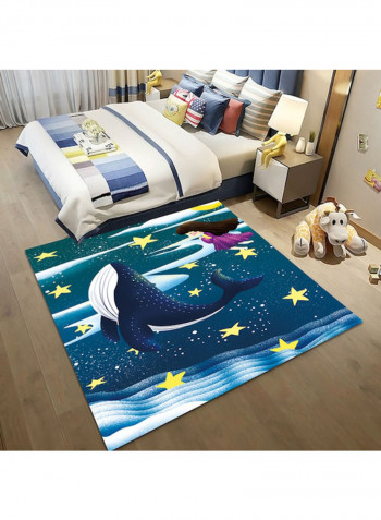 Fish Pattern Floor Rug Blue/White/Yellow 120x160cm