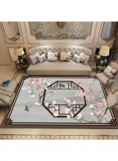 1-Piece Chinese Style Vintage Floral Pattern Carpet Multicolour 120 x 160cm