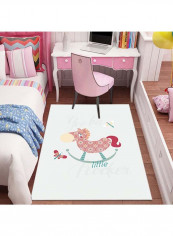 Printed Anti-Slip Rug White/Pink/Green 120x160cm