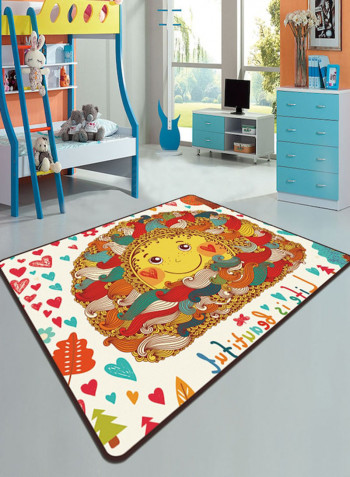 Printed Anti-Skid Rug Multicolour 140x200cm