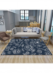 Simple Design Nordic Style Carpet Blue/White 120 x 160cm