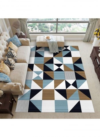 Durable Simple Geometry Pattern Living Room Rug Multicolour 140x200cm