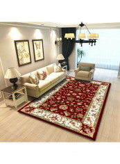Floral Pattern Rug Red/White 140x200cm