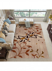 Leaves Pattern Mat Brown 140x200cm