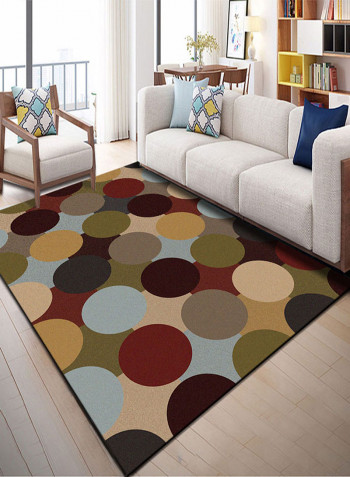 Circles Pattern Rectangle Living Room Rug Multicolour 140x200cm
